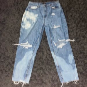 Denim, jeans, white spot